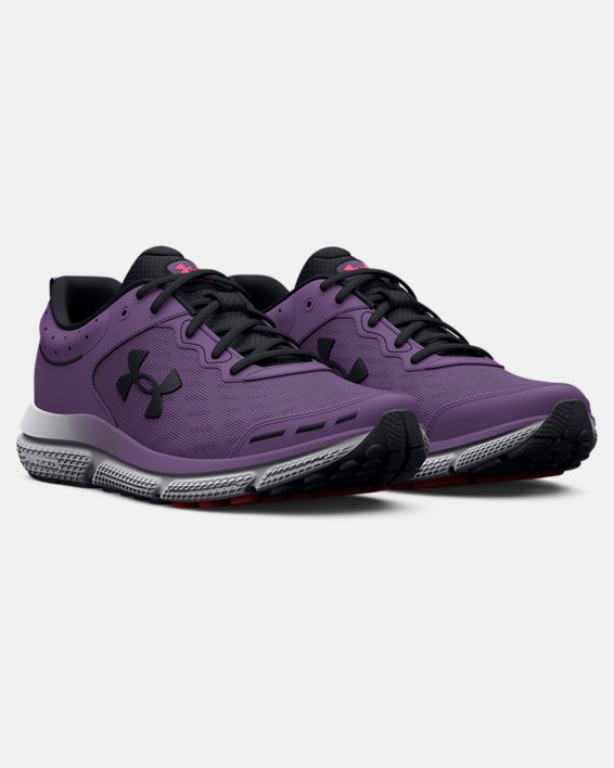 Women's UA Charged Assert 10 Wide (D)  Running Shoes, Purple, pdpMainDesktop image number 3